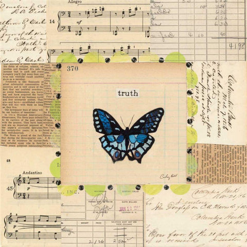 Truth Butterfly Black Ornate Wood Framed Art Print with Double Matting by Prahl, Courtney