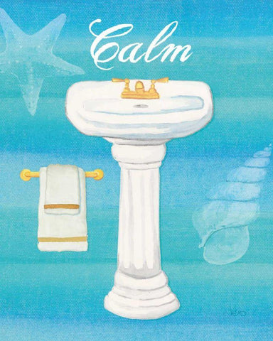 Seashells Spa I  No Border White Modern Wood Framed Art Print with Double Matting by Charron, Veronique