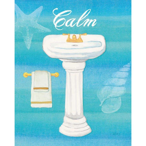 Seashells Spa I  No Border White Modern Wood Framed Art Print by Charron, Veronique