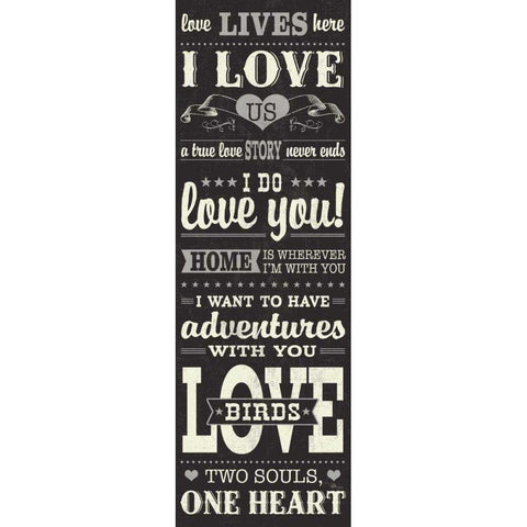 L-O-V-E III Black Modern Wood Framed Art Print with Double Matting by Pela Studio