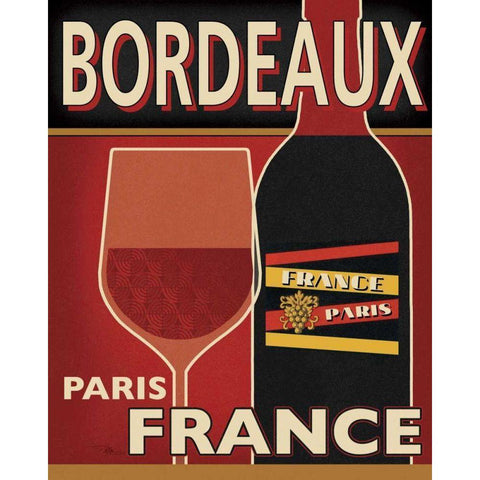 Bordeaux Gold Ornate Wood Framed Art Print with Double Matting by Pela Studio