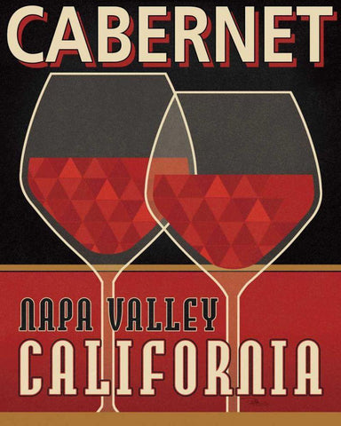 Cabernet White Modern Wood Framed Art Print with Double Matting by Pela Studio
