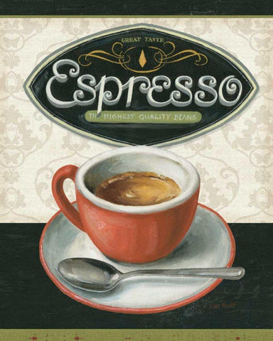 Coffee Moment III White Modern Wood Framed Art Print with Double Matting by Audit, Lisa