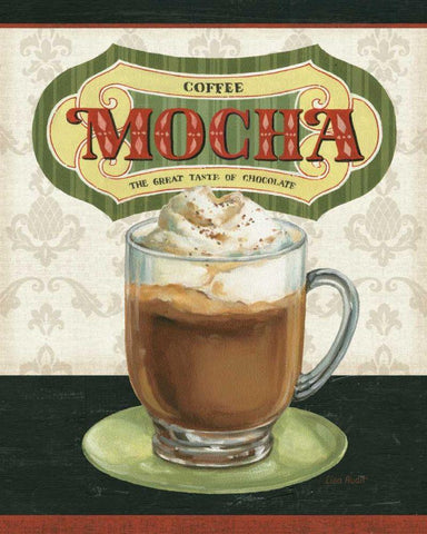 Coffee Moment IV White Modern Wood Framed Art Print with Double Matting by Audit, Lisa