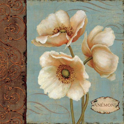 Windflower I Gold Ornate Wood Framed Art Print with Double Matting by Brissonnet, Daphne