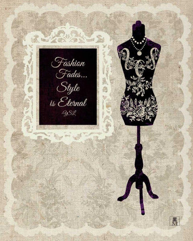 Dress Form II Black Ornate Wood Framed Art Print with Double Matting by Studio Mousseau