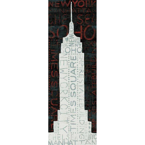 Empire State Building - Red Gold Ornate Wood Framed Art Print with Double Matting by Mullan, Michael