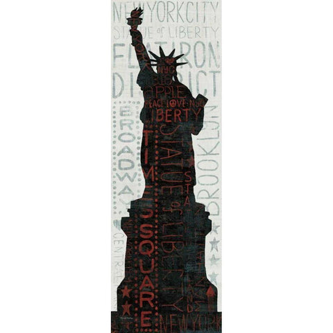 Statue of Liberty - Red Black Modern Wood Framed Art Print by Mullan, Michael
