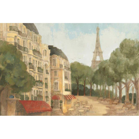 From the Balcony Black Modern Wood Framed Art Print with Double Matting by Hristova, Albena