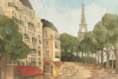 From the Balcony White Modern Wood Framed Art Print with Double Matting by Hristova, Albena