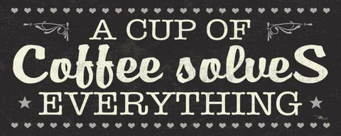 Coffee Lovers III White Modern Wood Framed Art Print with Double Matting by Pela Studio