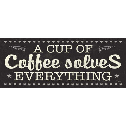 Coffee Lovers III Black Modern Wood Framed Art Print with Double Matting by Pela Studio