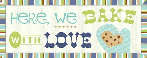 Luv 2 Bake II White Modern Wood Framed Art Print with Double Matting by Pela Studio