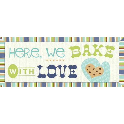 Luv 2 Bake II Black Modern Wood Framed Art Print by Pela Studio