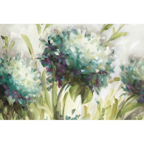 Hydrangea Field Gold Ornate Wood Framed Art Print with Double Matting by Audit, Lisa