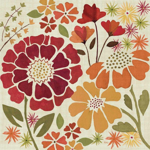 Spice Garden I White Modern Wood Framed Art Print with Double Matting by Charron, Veronique