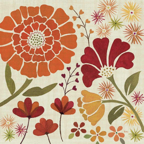 Spice Garden II White Modern Wood Framed Art Print with Double Matting by Charron, Veronique