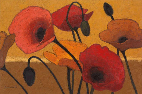 Poppy Curry III Black Ornate Wood Framed Art Print with Double Matting by Novak, Shirley