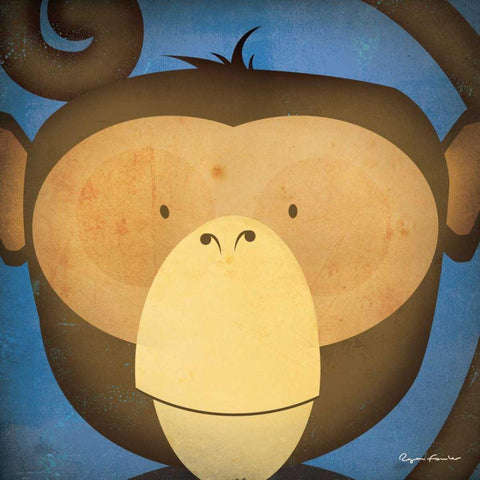 Monkey WOW White Modern Wood Framed Art Print by Fowler, Ryan