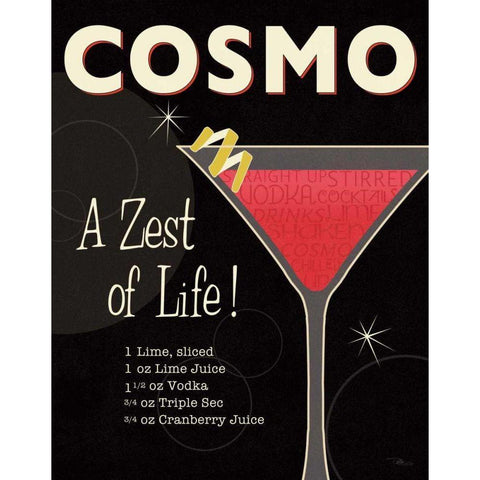 Cocktail Hour II Black Modern Wood Framed Art Print by Pela Studio