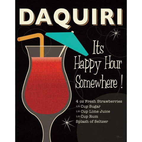 Cocktail Hour III Black Modern Wood Framed Art Print with Double Matting by Pela Studio