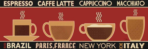 Deco Coffee Panel I  White Modern Wood Framed Art Print with Double Matting by Pela Studio