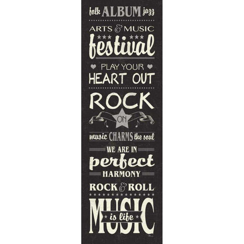 Music Lovers II Black Modern Wood Framed Art Print by Pela Studio