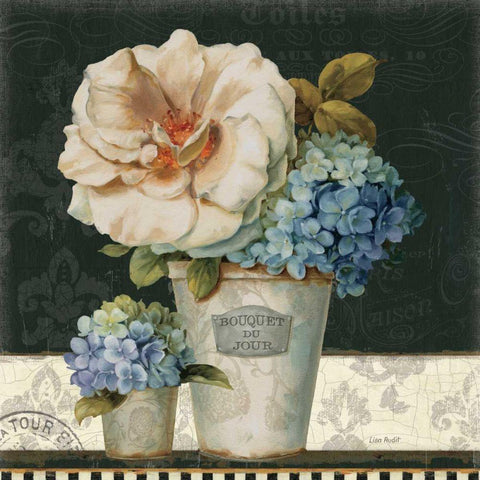 French Vases II Black Ornate Wood Framed Art Print with Double Matting by Audit, Lisa