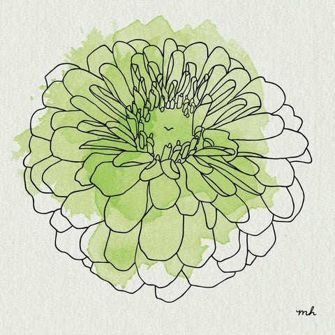Watercolor Floral I White Modern Wood Framed Art Print with Double Matting by Hershey, Moira