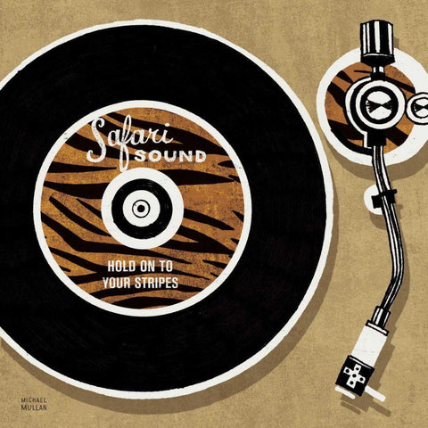 Analog Jungle Record Player White Modern Wood Framed Art Print by Mullan, Michael