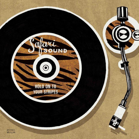 Analog Jungle Record Player White Modern Wood Framed Art Print with Double Matting by Mullan, Michael