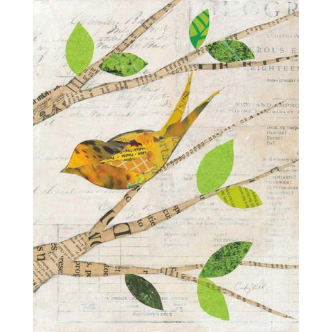 Birds in Spring II White Modern Wood Framed Art Print by Prahl, Courtney