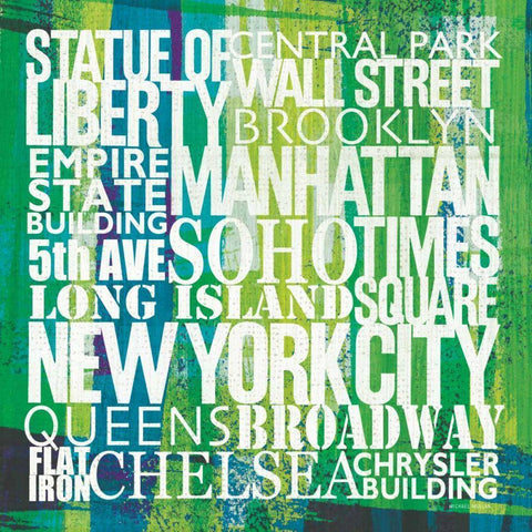 New York City Life Patterns I Black Modern Wood Framed Art Print with Double Matting by Mullan, Michael