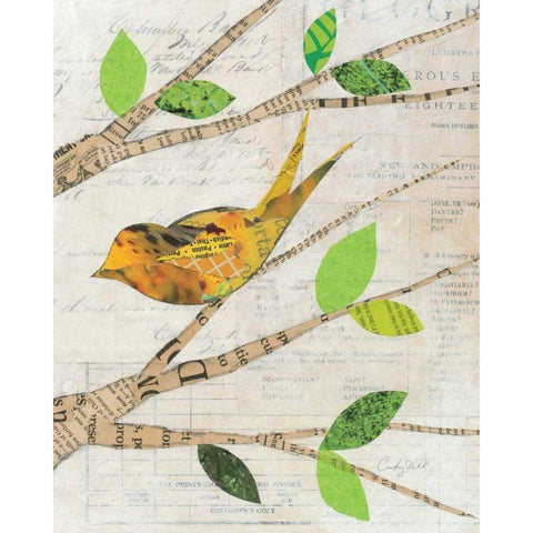 Birds in Spring II White Modern Wood Framed Art Print by Prahl, Courtney