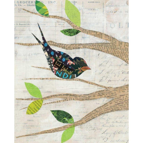 Birds in Spring III Black Modern Wood Framed Art Print with Double Matting by Prahl, Courtney