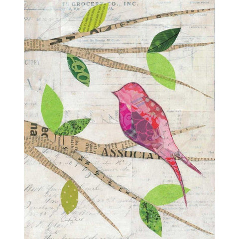 Birds in Spring IV Black Modern Wood Framed Art Print with Double Matting by Prahl, Courtney