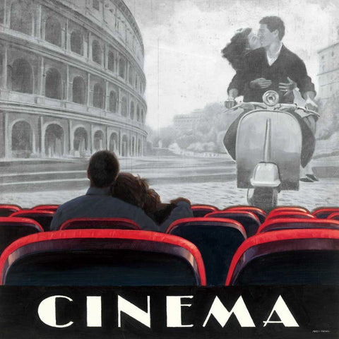 Cinema Roma Black Ornate Wood Framed Art Print with Double Matting by Fabiano, Marco