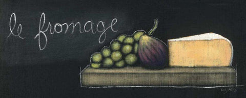 Chalkboard Menu III - Fromage White Modern Wood Framed Art Print with Double Matting by Adams, Emily