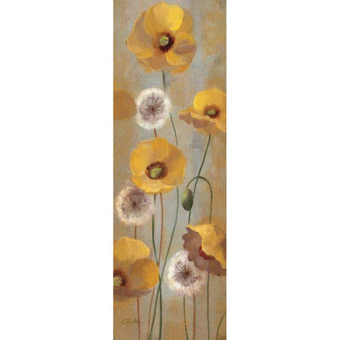 Spring Poppies I Black Modern Wood Framed Art Print with Double Matting by Vassileva, Silvia