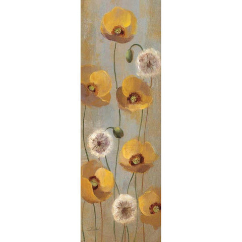 Spring Poppies II Black Modern Wood Framed Art Print with Double Matting by Vassileva, Silvia