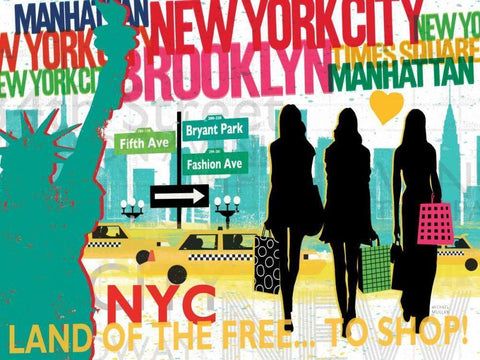 New York City Life III White Modern Wood Framed Art Print with Double Matting by Mullan, Michael