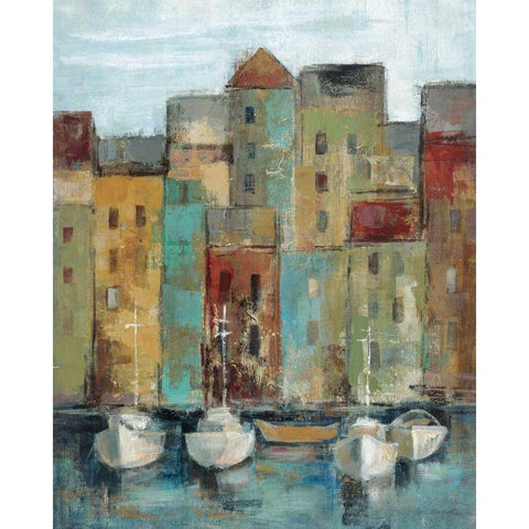 Old Town Port I White Modern Wood Framed Art Print by Vassileva, Silvia