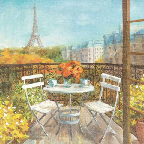 September in Paris Crop White Modern Wood Framed Art Print by Nai, Danhui