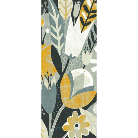 Vintage Bouquet Yellow Panel II Gold Ornate Wood Framed Art Print with Double Matting by Mullan, Michael