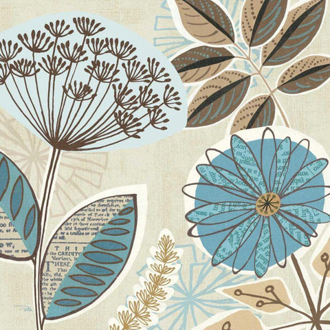 Funky Flowers IV Gold Ornate Wood Framed Art Print with Double Matting by Pela Studio