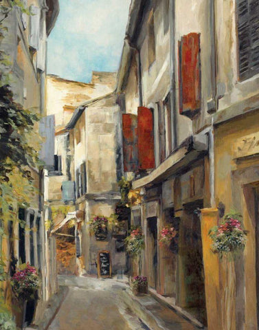 Old Town I White Modern Wood Framed Art Print with Double Matting by Hageman, Marilyn