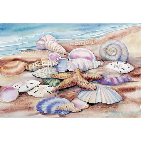 Seashells I White Modern Wood Framed Art Print by McKenna, Kathleen Parr