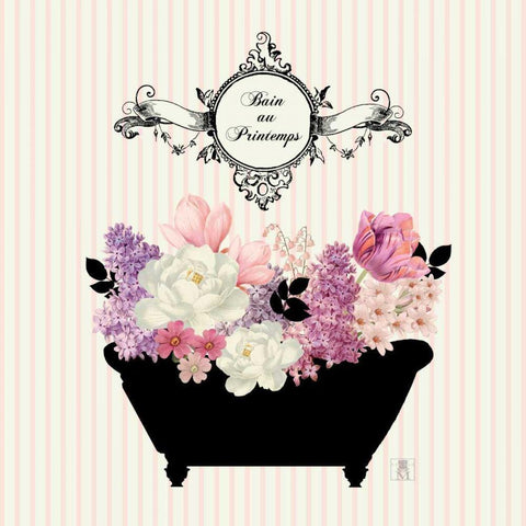 Bain du Jardin II no Border  Black Modern Wood Framed Art Print with Double Matting by Mousseau, Studio