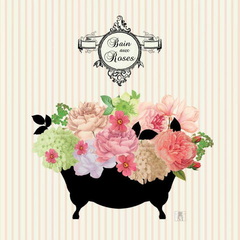 Bain du Jardin III no Border  White Modern Wood Framed Art Print with Double Matting by Mousseau, Studio