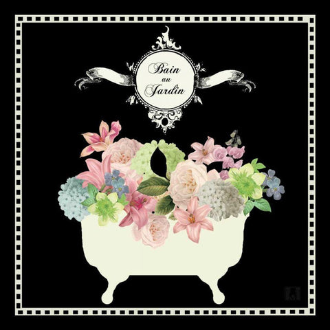 Bain du Jardin I Black White Modern Wood Framed Art Print with Double Matting by Mousseau, Studio